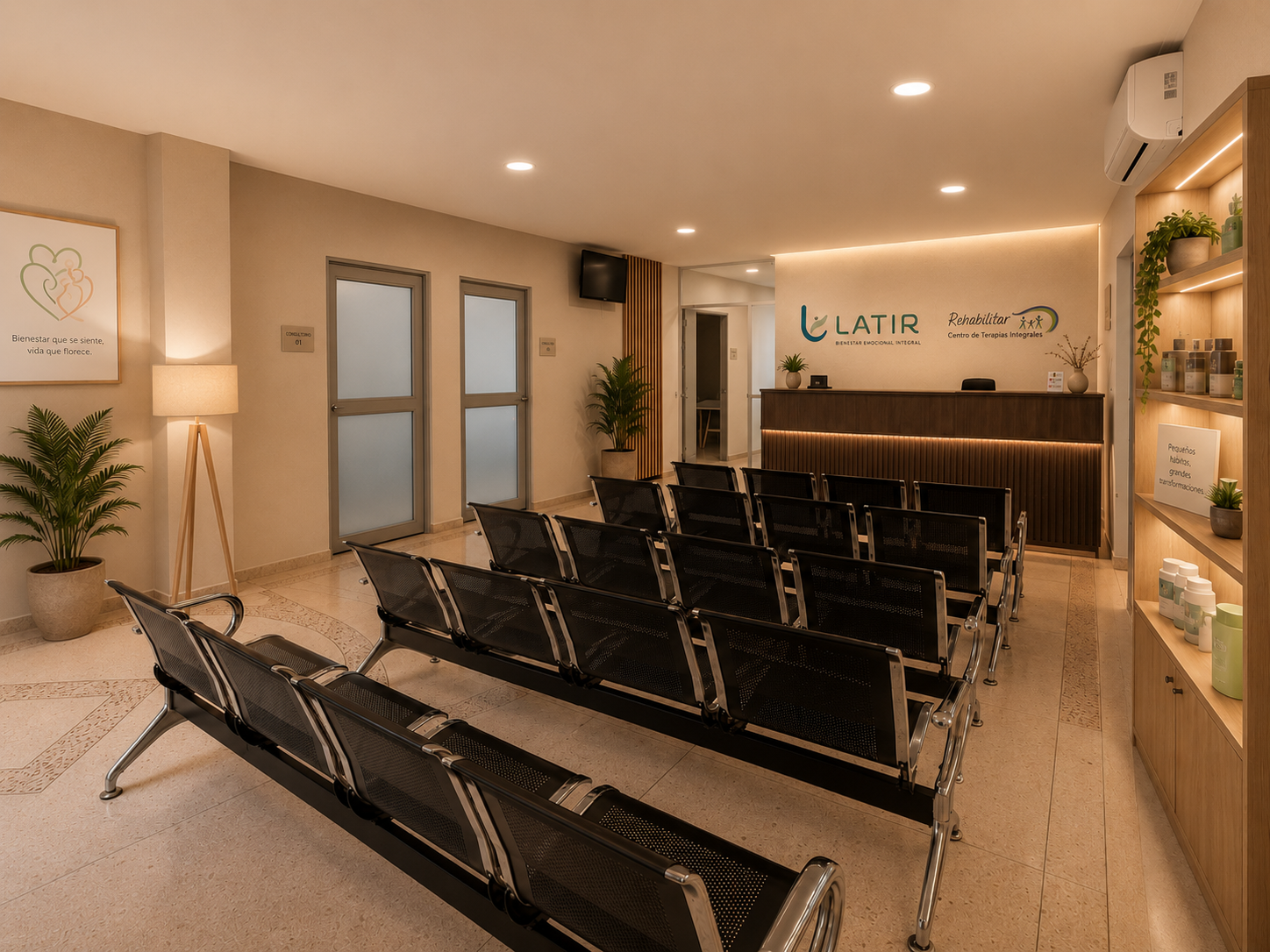 Render oficial de recepción Clínica LATIR